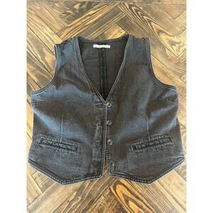 Abercrombie & Fitch Black Denim Vest